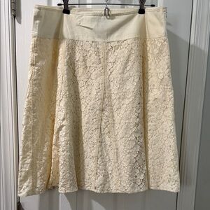 Axcess Cream A-Line Lace Skirt